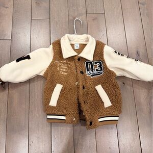 SHEIN Brown and Cream Kids Jean Jacket